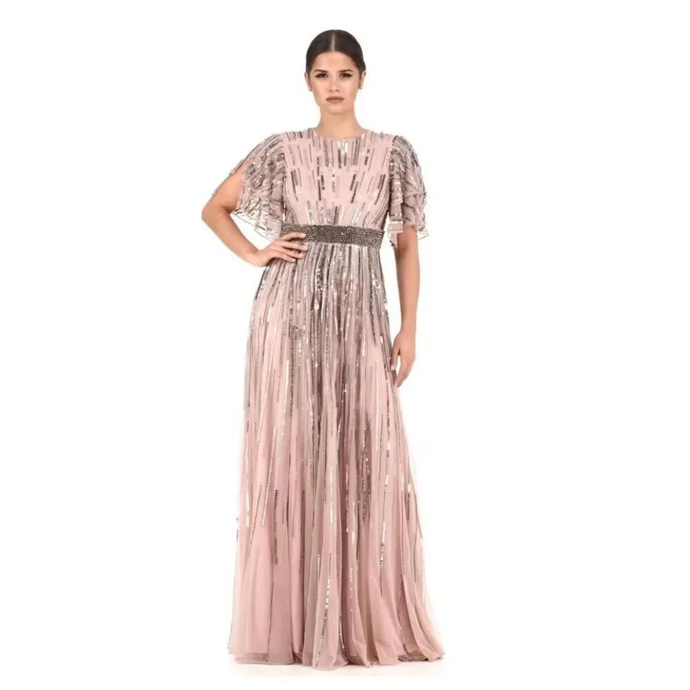 Mac Duggal NWT size 18 Embellished long gown with sleeves plus size style 93582